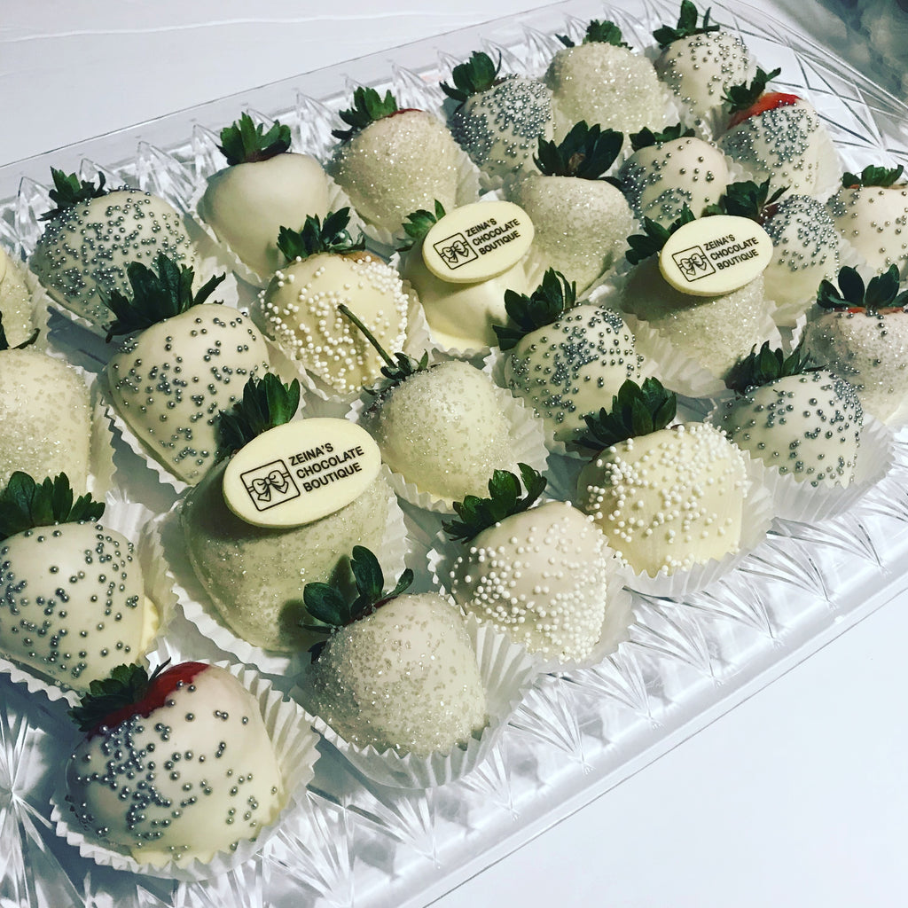 White & Silver Strawberry Platter